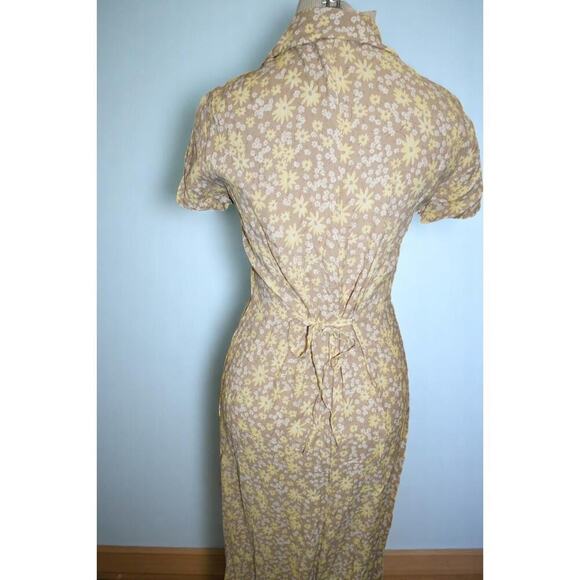 Vintage Y2K Old Navy Button Front Midi Dress – Size 2 – Daisy Floral Rayon - Picture 3 of 16